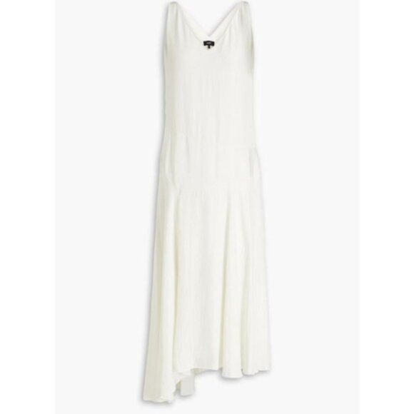 Theory Ivory Asymmetric V Neck long Dress - Picture 6 of 9